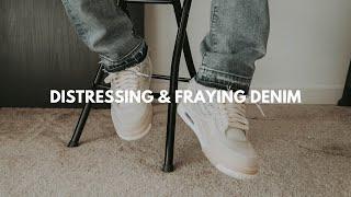 Distressed & Frayed Hem Jeans Tutorial || DIY || Clothing Hack