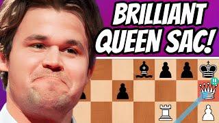 "Wow!" Magnus Carlsen's JAW-DROPPING Queen Sac Leaves Sergey Karjakin Speechless! (WCC 2016!)