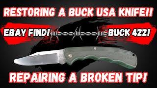 Restoring a 1990 Buck USA Made Lock Blade Knife: Broken Tip Repair! @BuckKnives