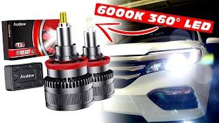 Super bright 6000K H11 Headlight Bulbs 360 degree LED   Audew REVIEW