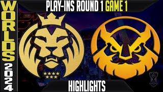 MDK vs VKE Highlights Game 1 | Worlds 2024 Play Ins Round 1 | Mad Lions Koi vs Vikings Esports G1