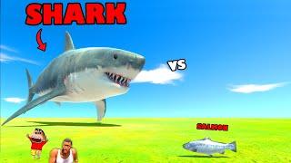 Can Salmon KILL a GIANT SHARK in Animal Revolt Battle Simulator with SHINCHAN and CHOP