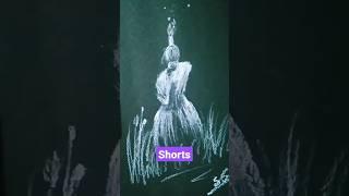 A amazing artistic drawing in a black papar #viral #ytshorts #art #artpoint