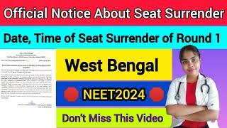 Official Notice About Seat Surrender by WBMCC on 6/9/24 / #neetcounselling #neet2024 #wbmcc #neet