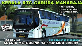 Kerala KSRTC Garuda Maharaja Scania livery (14.5mtr)- bus simulator Indonesia (bussid) - ibs gaming