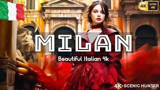 Beautiful Milan 4K • Peaceful Relaxation Film with Italian Music, Instrumental Romantic - Video 4K