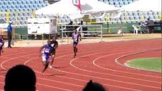 Kwasi in 200m heat at Falcon Games 2013