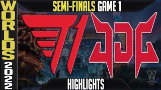 T1 vs JDG Highlights Game 1 | Worlds 2022 Semifinals | T1 vs JD Gaming G1