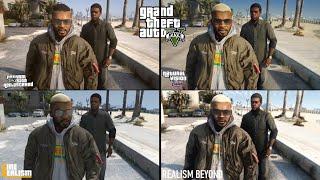 GTA 5 Remastered vs NaturalVision Evolved vs CineREALISM vs Realism Beyond Graphics MOD Comparison