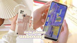  UNBOXING new phone and accessories aesthetic | Realme C21Y