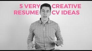 5 very creative resume / CV ideas