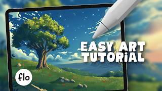 Landscape Painting for BEGINNERS in Procreate - Easy Tutorial