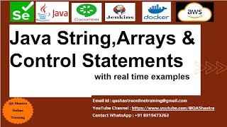 Java String Arrays and Control Statements || Session5