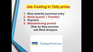 Job costing In Tally prime In Telugu || Today Online class Recording video |