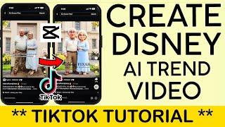 How to Create Disney AI Photo Trend Video on Tiktok | Capcut DISNEY Template 2024