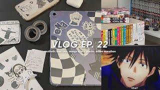 vlog ep. 22 :: aesthetic ipad tour, manga haul + snacks, anime marathon !