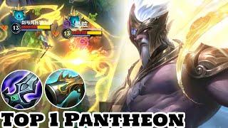 Wild Rift Top 1 Pantheon (Lunar Guardian Skin) Gameplay Rank Season 12