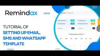 Setting up Email Template, SMS and Whatsapp Template in Remindax