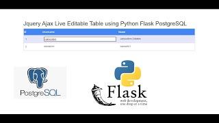 Jquery Ajax Live Editable Table using Python Flask PostgreSQL