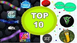 NEW! [TOP 10] AGARIO VS SLITHERIO PLAYERS (2015&2016) THE BEST EVER MOMENTS