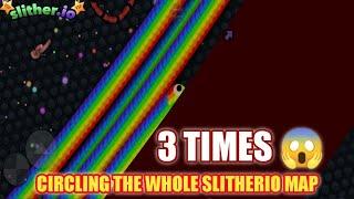 3 TIMES CIRCLED THE WHOLE SLITHER.IO LOBBY | circling the whole slither.io map (Epic GamePlay)