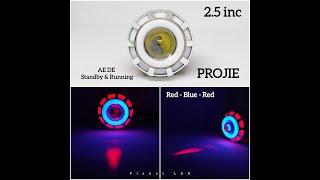 Lampu LED Projie Mini 2.5 Inc Motor Mobil Proji Bulat AE DE RED BLUE RED