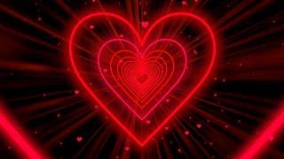 Heart Tunnel️Red Heart Background | Neon Heart Background Video | Wallpaper Heart [10 Hours]