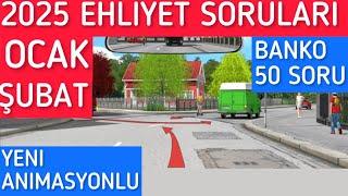 EHLİYET SINAV SORULARI 2025/ MEB ÇIKMIŞ OCAK ŞUBAT EHLİYET SINAV SORULARI/ ANİMASYONLU 2025