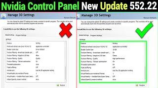 Nvidia Control Panel New Update 552.22 (2024) For Best Setting Gaming