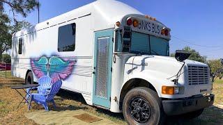 Skoolie Tour | Bus Tour | Bus Conversion Tiny House Tour | Binks Bus