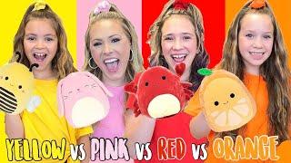 YELLOW  VS PINK  VS RED  VS ORANGE STARBURST COLOR SHOPPING CHALLENGE!