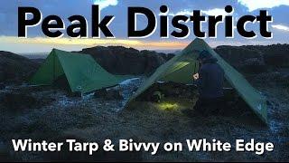 Peak District - Winter Tarp & Bivvy Wild Camp on White Edge