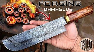 Damascus knife out of Small Bearings