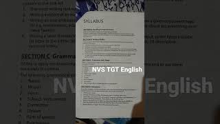 NVS TGT English Syllabus#nvs #nvstgt #nvsexam