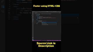 Footer Section using HTML and CSS inline #html #css #shorts