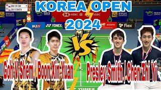 Unstoppable‼️Goh V Shem/Boon Xin Yuan VS Presley Smith/Chen Zhi Yi MATCH2024 KOREA OPEN‼️