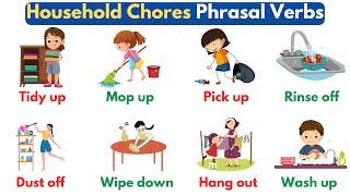 Household Chores Phrasal Verbs With Sentences | Phrasal Verbs In English | English Vocabulary