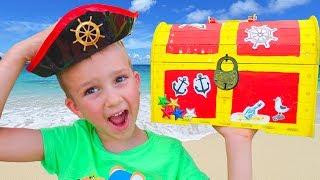 Children Found Toy Pirate Treasures Video for kids from Vlad and Nikita