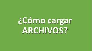 ¿Cómo cargar archivos en la plataforma?