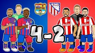 Barcelona 4-2 Atletico Madrid (Goals Highlights Alves, Alba, Gavi, Araujo 2022)