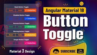 Angular 18 Stylish Button-Toggle in Angular Material tutorial | Material 3 Design