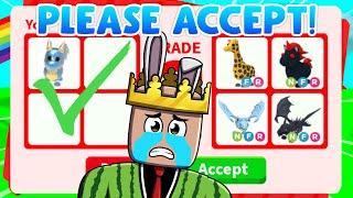 TRYING TO TRADE AWAY MY DIAMOND DRAGON IN RICH ADOPT ME SERVERS (I MET ROXHI ROBLOX)