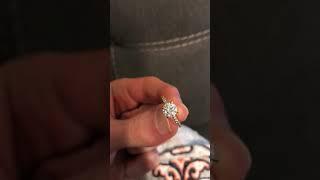 6.5mm Round Colorless C&C Moissanite Ring by Fire & Brilliance