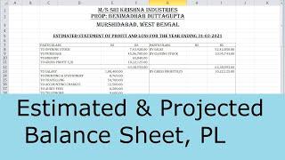 Estimated Balance Sheet Projected Balance Sheet #projected #estimated #balancesheet