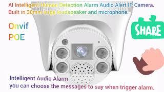 AI human detection intelligent audio alarm alert CCTV IP Camera.