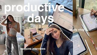 PRODUCTIVE week in my life in exam and (med) INTERVIEW season study vlog & gym routine