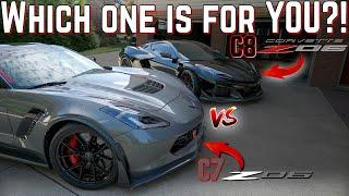 C8 Corvette Z06 VERSUS C7 Corvette Z06! Side by side COMPARISON!