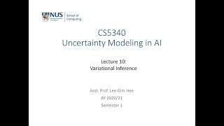 Uncertainty Modeling in AI | Lecture 10 (Part 1): Variational inference