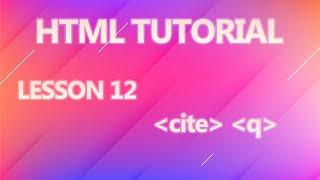 Html cite and q tag Part - 12