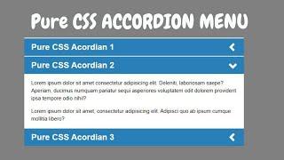 Pure CSS Accordion Menu | coding circulate
